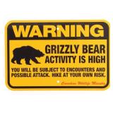 Grizzly Bear Warning Sign from Canada
