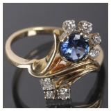 14K Gold Montana Yogo Sapphire & Diamond Ring