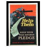 Original WWI War Savings Stamp Poster