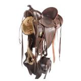 Early Basket Weaved Form Fitter Saddle & Tapaderos