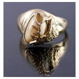 14K Gold Montana Elk Ivory Ring