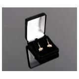 14K Gold Buffalo Earrings