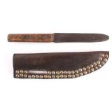 Blackfeet Indian Tacked Scabbard w/ Trade Knife