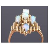 14K Gold and Fire Opal Ring