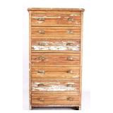 Primitive Painted Pine High Boy Dresser