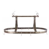 Antique Forged Iron Hanging Pot Rack