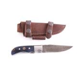 CFK Damascus Exotic Camel Bone Knife & Scabbard