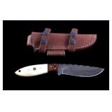 CFK Damascus & Exotic Camel Bone Knife