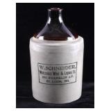 Original W. Schneider Stoneware Whiskey Crock Jug