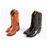 Tony Lama & Lucchese Ostrich &Leather Cowboy Boots