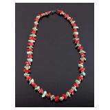 Navajo Turquoise and Coral Heishi Necklace