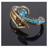 Navajo 14k Gold Filled, Sterling Silver Bracelet