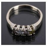 10k White Gold, Amethyst, Aquamarine, Peridot Ring