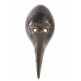 African Tribal Carved Wooden Raven Face Mask