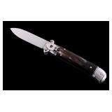 Italian Buffalo Horn Shot Puller Switchblade Knife