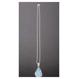 Navajo Sterling Silver & Turquoise Nugget Pendant