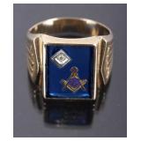10k Gold & Diamond Masonic Ring