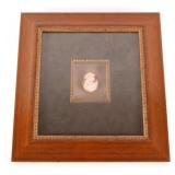 Cameo Carved Shell Portrait Mounted in Shadow Box