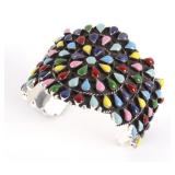Polychrome Petite Point Cuff Bracelet