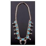 Navajo Squash Blossom Sleeping Beauty Necklace