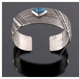 Thomas Singer Navajo Sterling Turquoise Cuff