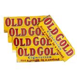 Five NOS Double Sided Old Gold Cigarette Ad Signs