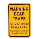 Montana Game Fish & Parks Bear Trap Sign
