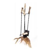 Moose Antler Fireplace Set & Burr Handle Tools