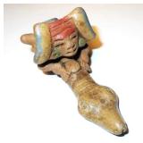 Pre-Columbian Mayan Effigy Pipe circa 500 A.D.
