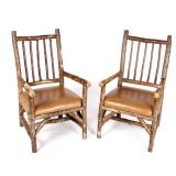 La Lune Collection Rustic Hickory & Leather Chairs