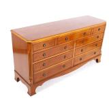 Solid Glossy Walnut Elongated Home Filing Cabinet