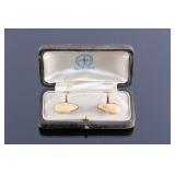 Antique Rose Gold Montana Elk Ivory Cufflinks