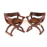 Teak Wood Camel Saddle Chairs