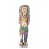Antique Carved Wooden Cigar Store Indian 19th C.
