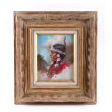 Original Crow Indian Dancer Framed Oil Painting