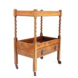 Early American Quarter Sawn Oak Rolling Dry Bar