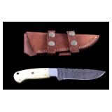 CFK Damascus & Exotic Camel Bone Knife