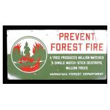 Original Porcelain Prevent Forest Fire Sign