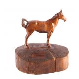 Carved Wooden Horse by A. Derman