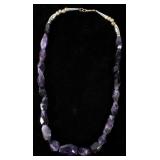 Navajo Hand Faceted Amethyst Gem & Silver Necklace