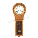 Early American Oak Regulator Wall Clock LARGE