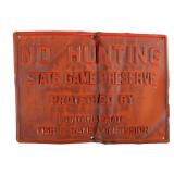 Montana Fish & Game Embossed "NO HUNTING" Sign