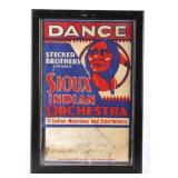 "DANCE" Sioux Indian Orchestra Venue Poster