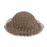 WW1 Era US Military Helmet w/ Camouflage Netting