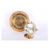 Pair of Brass Nautical Theme Clocks