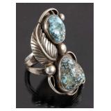 Navajo Sterling Silver & Kingsman Turquoise Ring