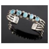 Navajo Sterling & Sleeping Beauty Turquoise Cuff