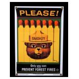 Smokey Bear U.S. Forest Service Porcelain Sign