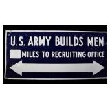 WW1 Era "U.S" Army Builds Men" Recruiting Sign