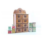 Early Wooden Kitchen Eight Drawer Spice Cabinet